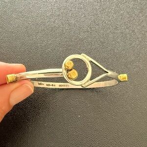 Sterling silver and 10k Gold Hook and Eye Bracelet